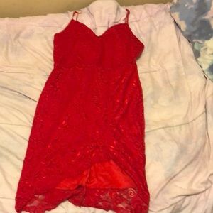 Red lace dress
